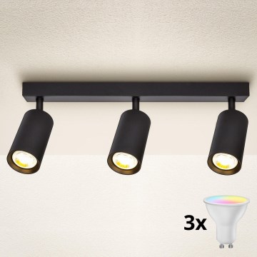 Brilagi - LED RGBW prigušiva tačkasta svetiljka SELE 3xGU10/6W/230V 3000K crna