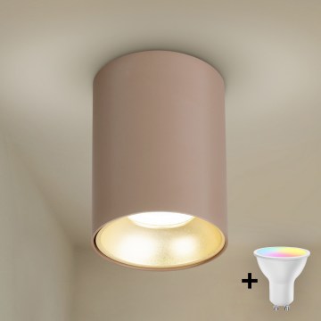 Brilagi - LED RGBW prigušiva tačkasta svetiljka TRINE 1xGU10/4,8W/230V 3000K bež/zlatna + daljinski upravljač