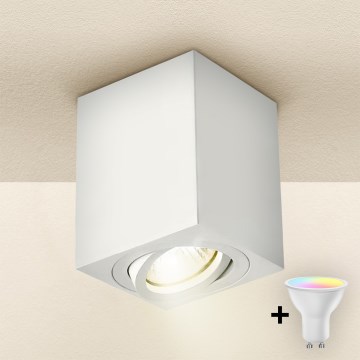 Brilagi - LED RGBW prigušiva ugradna reflektorska svetiljka MIA 1xGU10/4,8W/230V 3000K 100x80 mm bela + daljinski upravljač