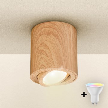 Brilagi - LED RGBW prigušiva ugradna reflektorska svetiljka MIA 1xGU10/4,8W/230V 3000K 84x80 mm braon + daljinski upravljač