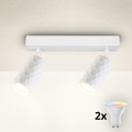 Brilagi - LED RGBW prigušiva ugradna spot svetiljka SELE DIAMANT 2xGU10/6W/230V 3000K bela + daljinski upravljač
