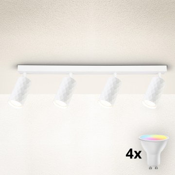 Brilagi - LED RGBW prigušiva ugradna spot svetiljka SELE DIAMANT 4xGU10/6W/230V 3000K bela + daljinski upravljač