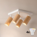 BRILAGI - LED RGBW prigušiva ugradna spot svetiljka SELE SQUARE 4xGU10/6,5W/230V 2700-6500K bela/dekor hrasta