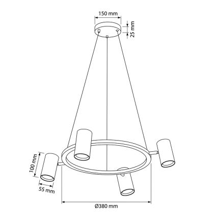BRILAGI - LED RGBW prigušiva luster na sajli SELE 4xGU10/6,5W/230V 2700-6500K bela