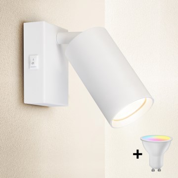 Brilagi - LED RGBW prigušiva zidna spot svetiljka SELE 1xGU10/4,8W/230V 3000K bela + daljinski upravljač