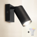 Brilagi - LED RGBW prigušiva zidna spot svetiljka SELE 1xGU10/4,8W/230V 3000K crna + daljinski upravljač