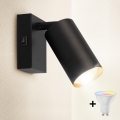 Brilagi - LED RGBW prigušiva zidna spot svetiljka SELE 1xGU10/4,8W/230V 3000K crna/zlatna + daljinski upravljač