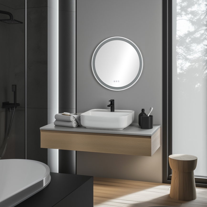 Brilagi - LED RGBW grejano ogledalo za kupatilo AVA PRO LED/18W/230V, prečnik 60 cm, IP44, CRI 90, prigušiva + CCT