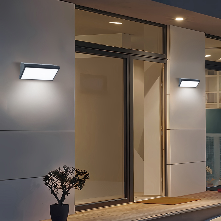 Brilagi - LED RGBW prigušiva spoljna zidna svetiljka TRIANGLE 1xE27/9W/230V 2700-6500K IP65 antracit