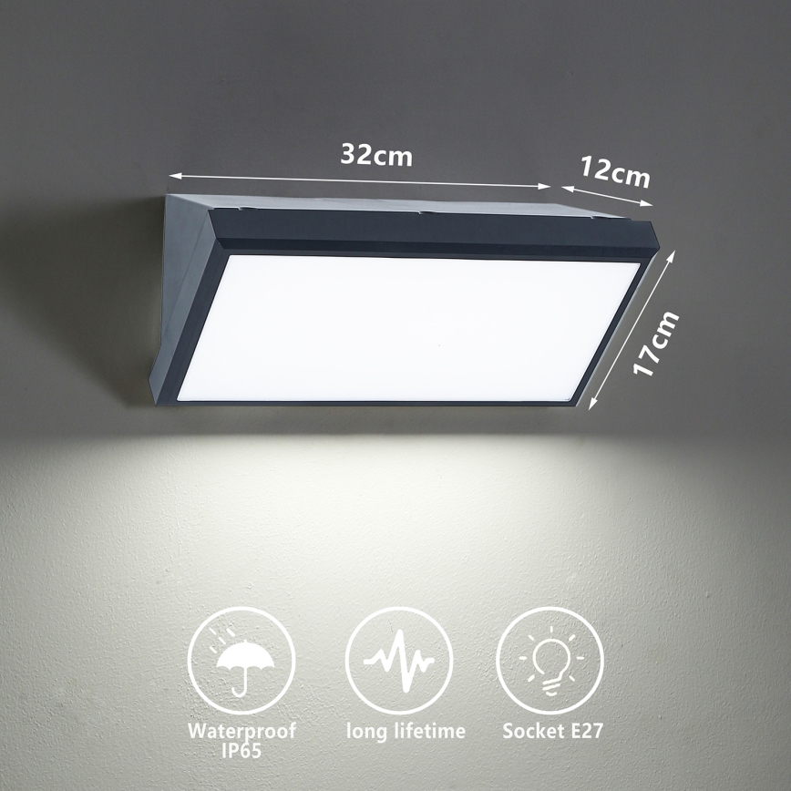Brilagi - LED RGBW prigušiva spoljna zidna svetiljka TRIANGLE 1xE27/9W/230V 2700-6500K IP65 antracit