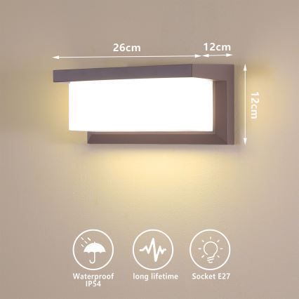 Brilagi - LED RGBW prigušiva spoljna zidna svetiljka BRICKY 1xE27/15W/230V 2700-6500K IP54 braon
