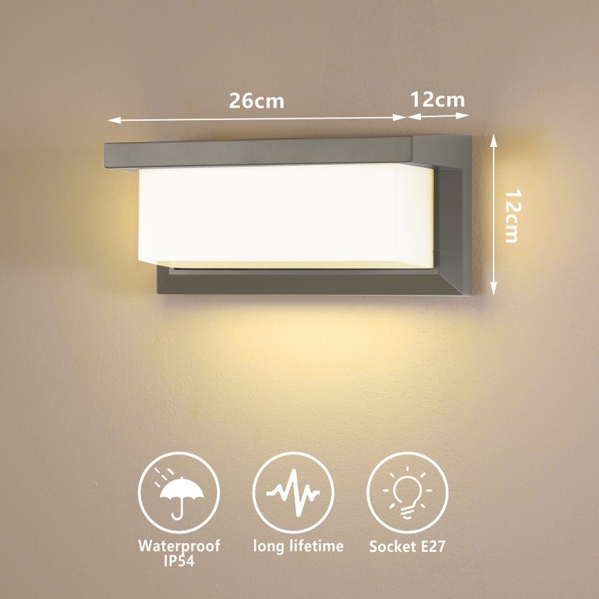 Brilagi - LED RGBW prigušiva spoljašnja zidna svetiljka BRICKY 1xE27/9W/230V 2700-6500K IP54 siva