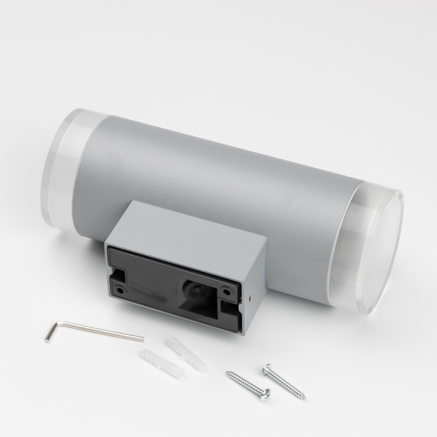 Brilagi - LED RGBW prigušiva spoljna zidna svetiljka MATERA 2xGU10/4,8W/230V 3000K IP54 siva + daljinski upravljač