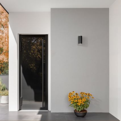 Brilagi - LED RGBW prigušiva spoljašnja zidna svetiljka MATERA 2xGU10/6W/230V 3000K IP54 crna + daljinsko upravljanje