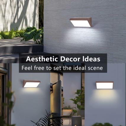 Brilagi - LED RGBW prigušiva spoljašnja zidna svetiljka TRIANGLE 1xE27/15W/230V 2700-6500K IP65 braon