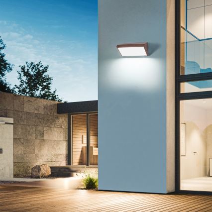 Brilagi - LED RGBW prigušiva spoljašnja zidna svetiljka TRIANGLE 1xE27/15W/230V 2700-6500K IP65 braon