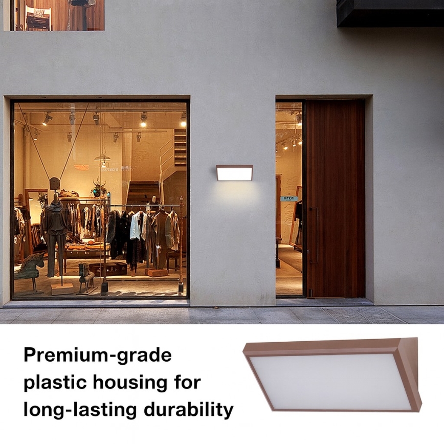 Brilagi - LED RGBW prigušiva spoljašnja zidna svetiljka TRIANGLE 1xE27/15W/230V 2700-6500K IP65 braon