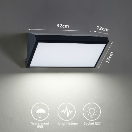 Brilagi - LED RGBW prigušiva spoljašnje zidno svetlo TRIANGLE 1xE27/15W/230V 2700-6500K IP65 crna