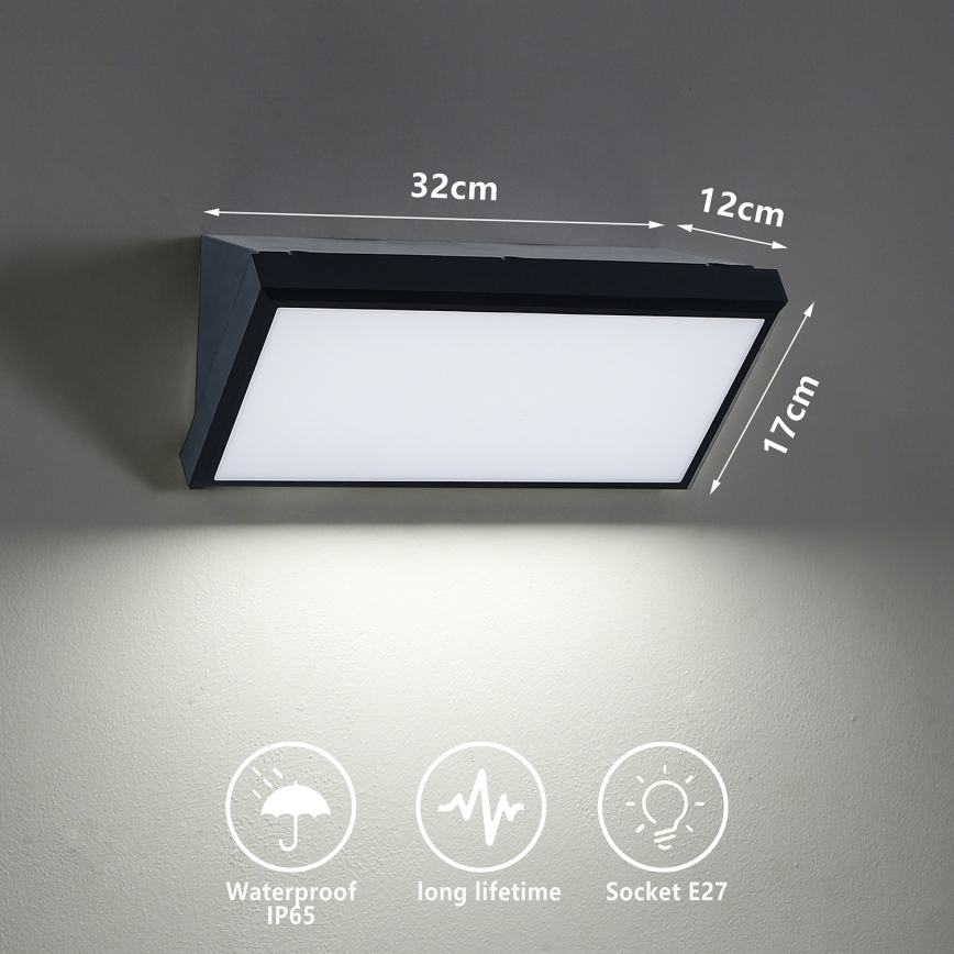 Brilagi - LED RGBW prigušiva spoljašnje zidno svetlo TRIANGLE 1xE27/15W/230V 2700-6500K IP65 crna