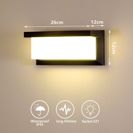 BRILAGI - LED RGBW prigušiva spoljašnje zidno svetlo BRICKY 1xE27/12W/230V 2700-6500K IP54 crno