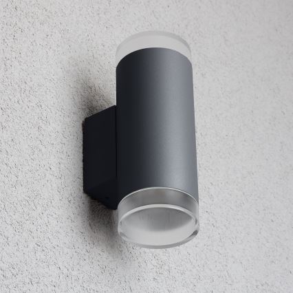 Brilagi - LED RGBW prigušiva spoljna zidna svetiljka MATERA 2xGU10/4,8W/230V 3000K IP54 antracit + daljinski upravljač