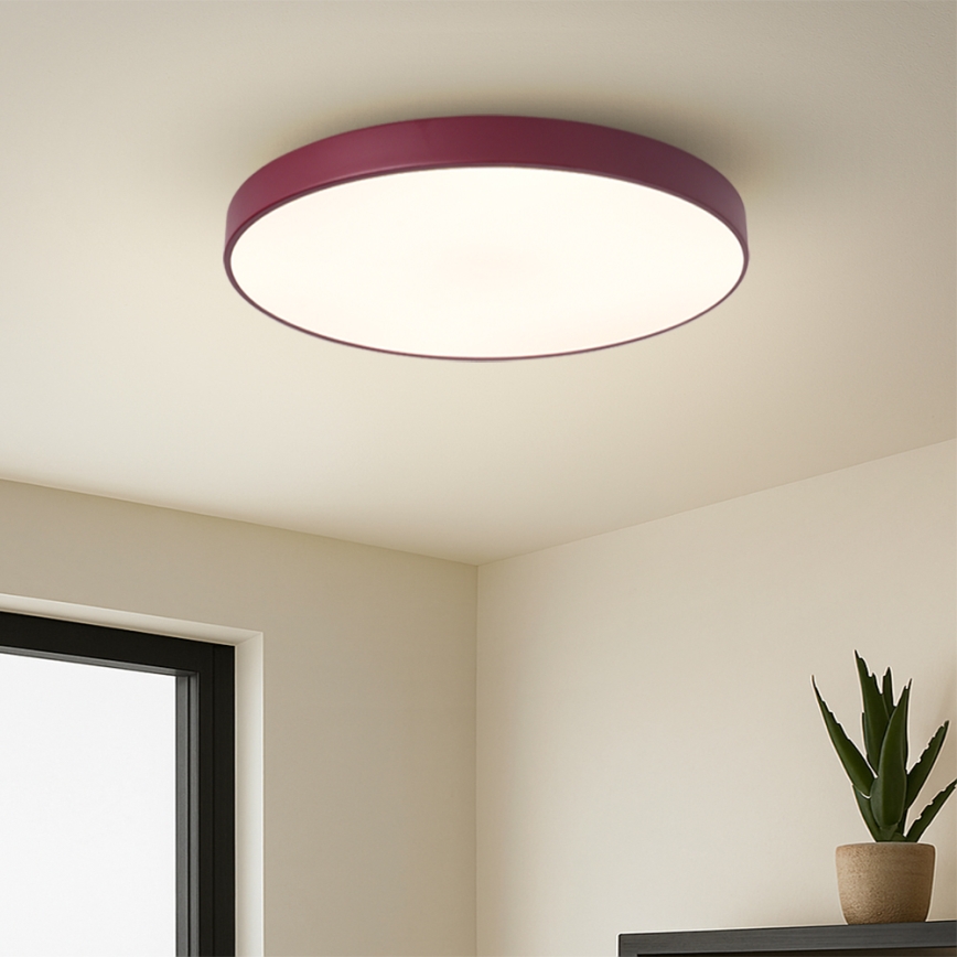 Brilagi - LED prigušiva stropna lampa POOL LED/60W/230V 3000-6000K prečnik 50 cm bordo + daljinski upravljač