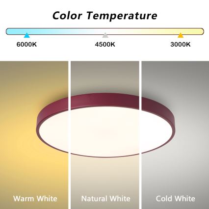Brilagi - LED prigušiva stropna lampa POOL LED/60W/230V 3000-6000K prečnik 50 cm bordo + daljinski upravljač