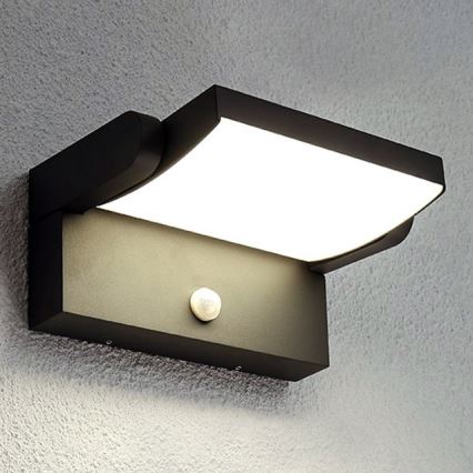 Brilagi - LED solarno zidno svetlo sa senzorom pokreta i sumraka ANKLE LED/10W/3,7V 3000 mAh 3000K IP65 antracit