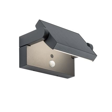 Brilagi - LED solarno zidno svetlo sa senzorom pokreta i sumraka ANKLE LED/10W/3,7V 3000 mAh 3000K IP65 antracit