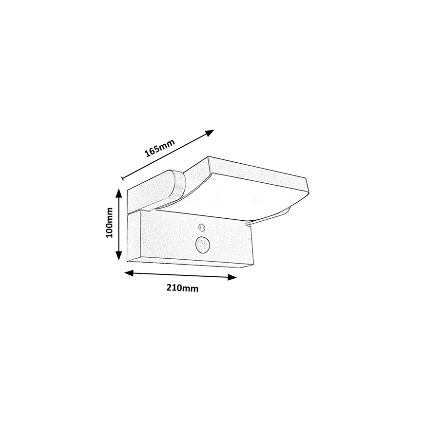 Brilagi - LED solarno zidno svetlo sa senzorom pokreta i sumraka ANKLE LED/10W/3,7V 3000 mAh 3000K IP65 antracit
