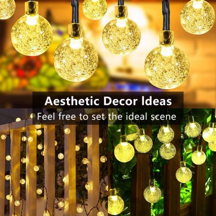 Brilagi - LED solarni dekorativni niz BUBBLE 300 LED/8 funkcija 30 m IP65 topla bela 500 mAh