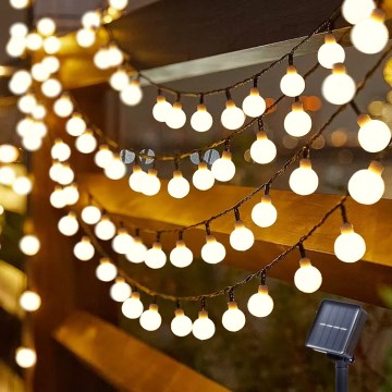 Brilagi - LED solarni dekorativni lanac BUBBLE 50xLED/8 funkcija 7m IP65 topla bela 600 mAh