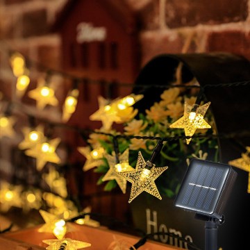 Brilagi - LED solarni dekorativni lanac STARS 50xLED/8 funkcija 7m IP65 topla bela 600 mAh