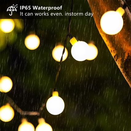 Brilagi - LED solarna dekorativna girlanda BUBBLE 200xLED/8 funkcija 20m IP65 topla bela 800 mAh