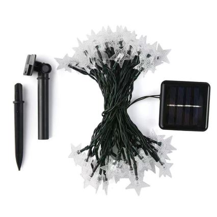 Brilagi - LED solarni dekorativni lanac STARS 50xLED/8 funkcija 7m IP65 topla bela 600 mAh