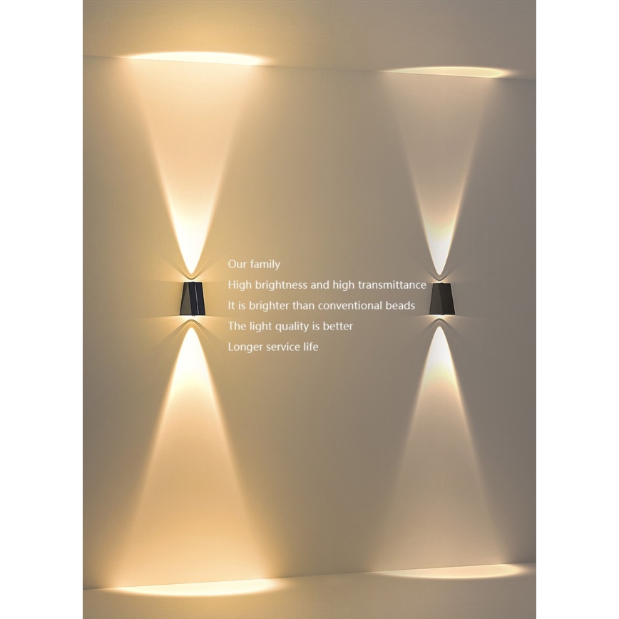 Brilagi - LED solarno zidno svetlo PYRAMID LED/2W/3,2V 1300 mAh IP54