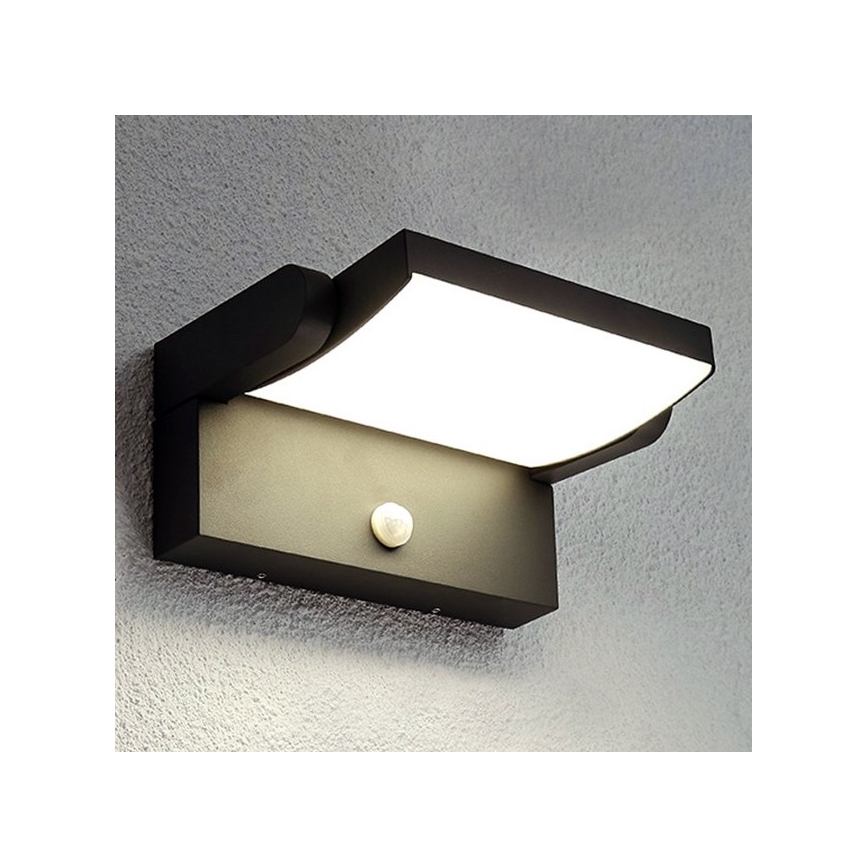 Brilagi - LED solarno zidno svetlo sa senzorom pokreta i sumraka ANKLE LED/10W/3,7V 3000 mAh 4000K IP65 antracit