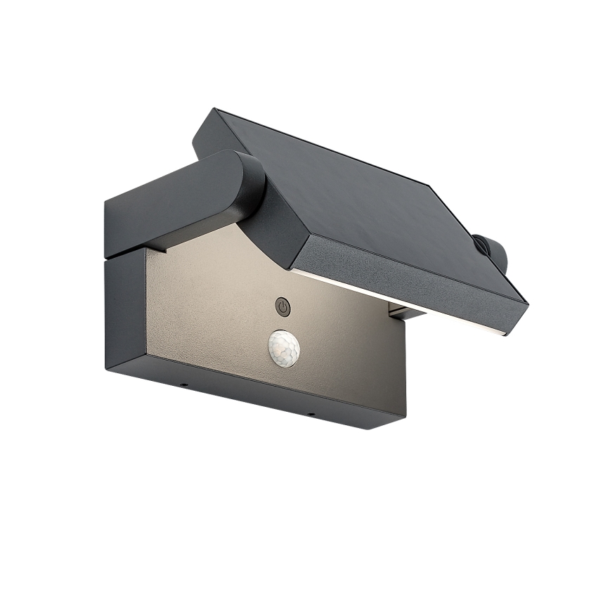 Brilagi - LED solarno zidno svetlo sa senzorom pokreta i sumraka ANKLE LED/10W/3,7V 3000 mAh 4000K IP65 antracit
