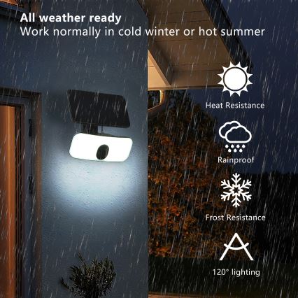Brilagi - LED solarno zidno svetlo sa senzorom pokreta i sumraka ROOF LED/13W/5V 4000 mAh IP65