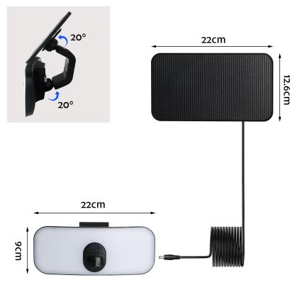 Brilagi - LED solarno zidno svetlo sa senzorom pokreta i sumraka ROOF LED/13W/5V 4000 mAh IP65
