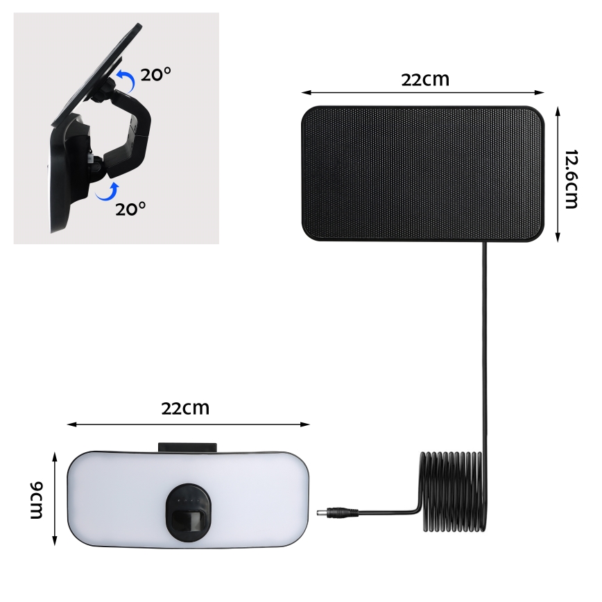 Brilagi - LED solarno zidno svetlo sa senzorom pokreta i sumraka ROOF LED/13W/5V 4000 mAh IP65