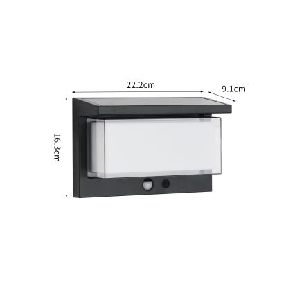 Brilagi - LED solarno zidno svetlo sa senzorom SUN LUME LED/10W/3,7V 4000 mAh IP44