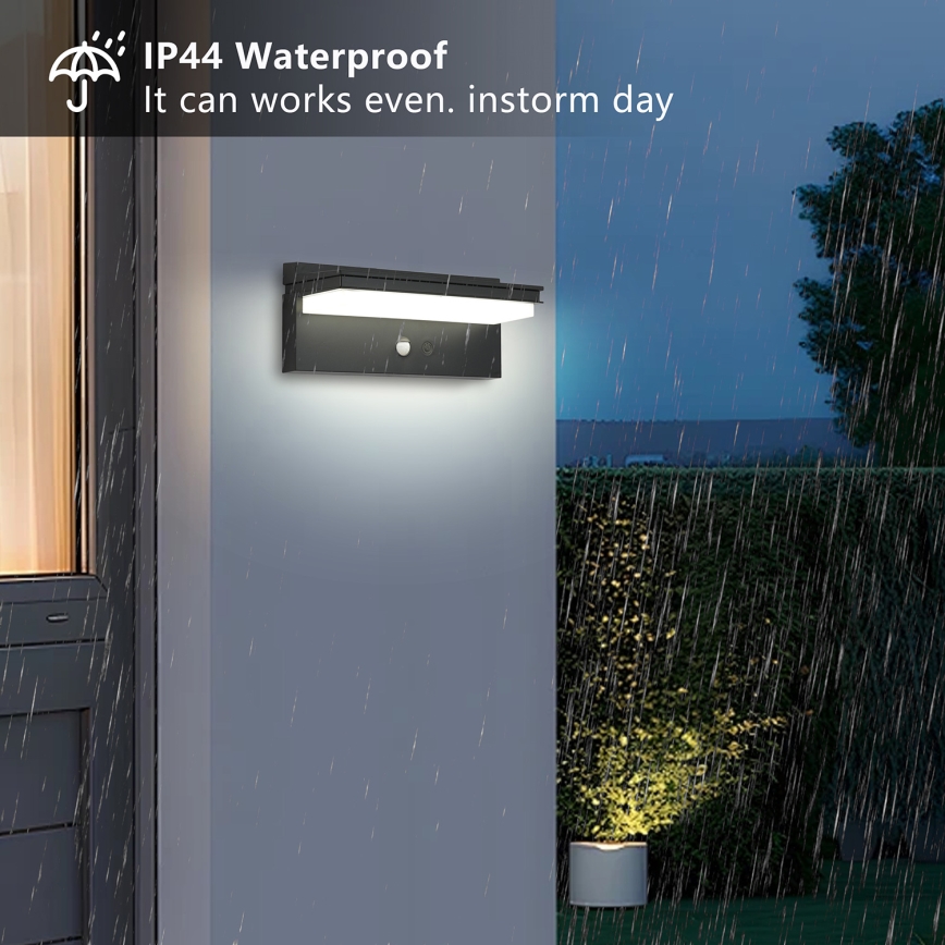 Brilagi - LED solarno zidno svetlo sa senzorom SUN SENSE LED/10W/3,7V 4000 mAh IP44