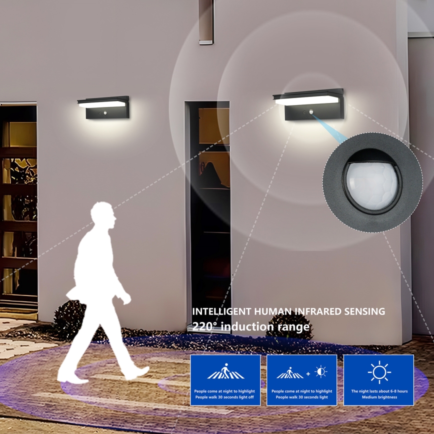 Brilagi - LED solarno zidno svetlo sa senzorom SUN SENSE LED/10W/3,7V 4000 mAh IP44