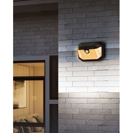 Brilagi - LED solarno zidno svetlo WALLIE sa senzorom pokreta i sumraka LED/4W/5,5V 1200 mAh 3000K IP65