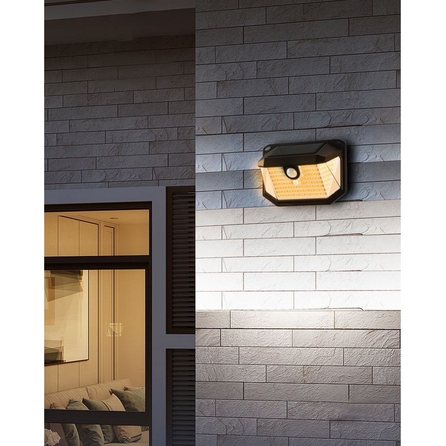 Brilagi - LED solarno zidno svetlo WALLIE sa senzorom pokreta i sumraka LED/4W/5,5V 1200 mAh 3000K IP65