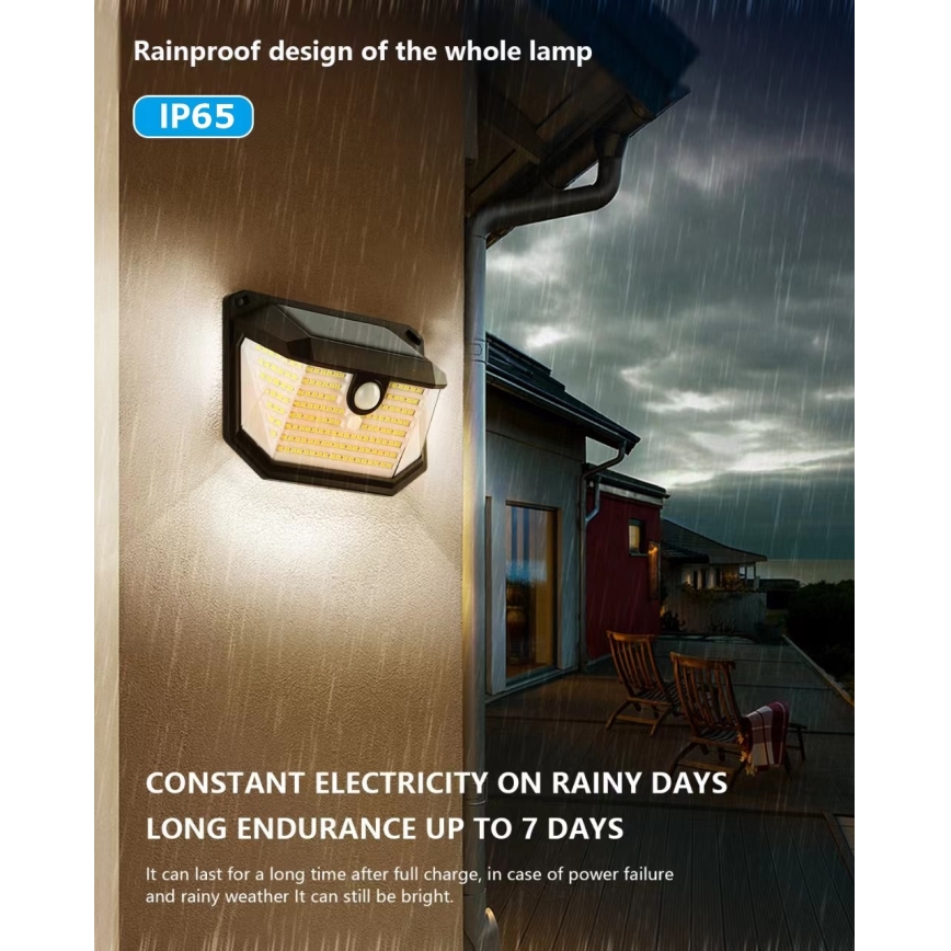 Brilagi - LED solarno zidno svetlo WALLIE sa senzorom pokreta i sumraka LED/4W/5,5V 1200 mAh 3000K IP65