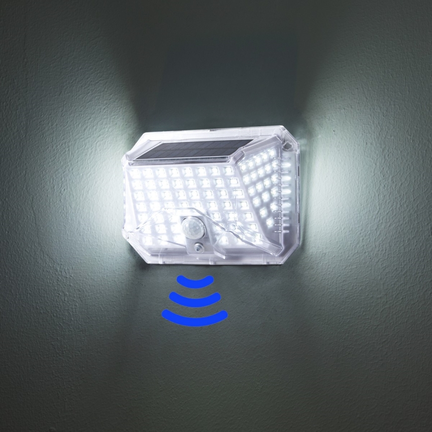 Brilagi - LED solarno zidno svetlo sa senzorom pokreta i sumraka WALLIE LED/4W/5,5V 1200 mAh 6500K IP64 srebrno