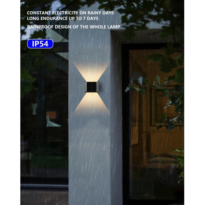 Brilagi - LED solarno zidno svetlo SOLAR CUBE LED/2W/3,2V 1300 mAh IP54
