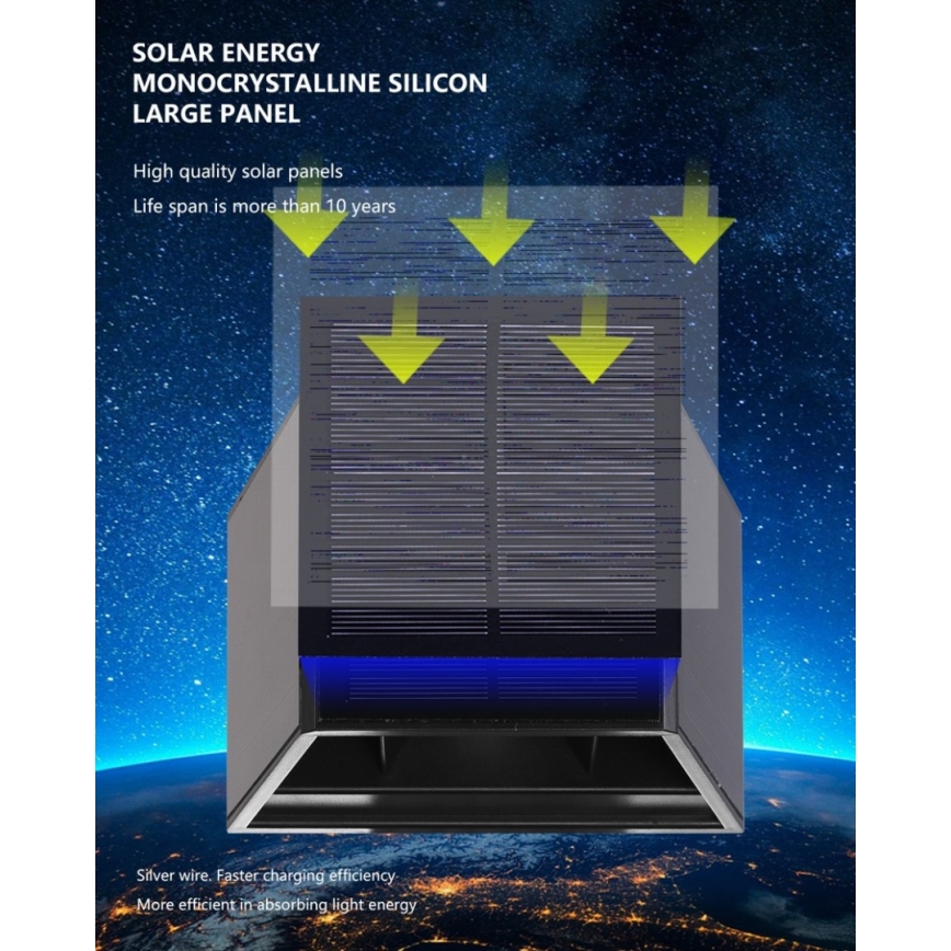 Brilagi - LED solarno zidno svetlo SOLAR CUBE LED/2W/3,2V 1300 mAh IP54